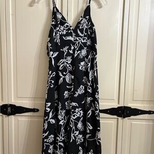 Express Black and White Floral Maxi Dress